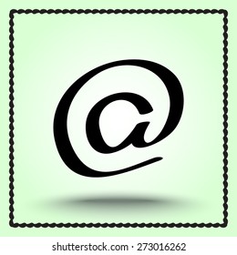 Email sign icon, vector illustration. Flat design style