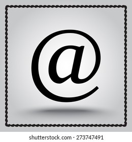 Email sign icon; vector illustration. Flat design style