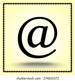 Email sign icon; vector illustration. Flat design style