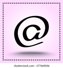 Email sign icon, vector illustration. Flat design style