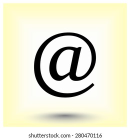 Email sign icon; vector illustration. Flat design style