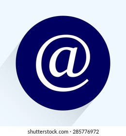 Email sign icon; vector illustration. Flat design style