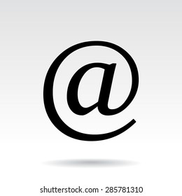 Email sign icon; vector illustration. Flat design style