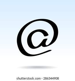 Email sign icon, vector illustration. Flat design style