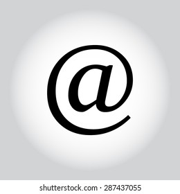 Email sign icon; vector illustration. Flat design style