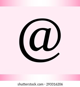 Email sign icon; vector illustration. Flat design style