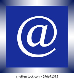 Email sign icon; vector illustration. Flat design style