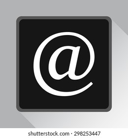 Email sign icon; vector illustration. Flat design style