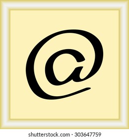 Email sign icon, vector illustration. Flat design style