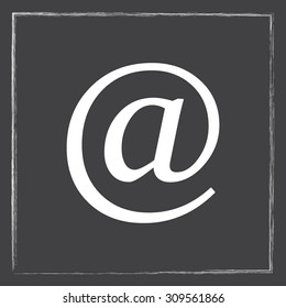 Email sign icon; vector illustration. Flat design style