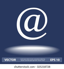 Email sign icon; vector illustration. Flat design style