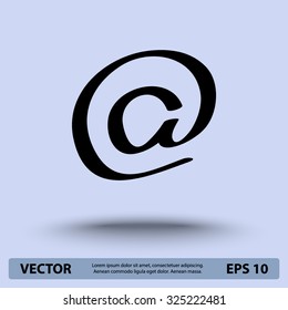 Email sign icon, vector illustration. Flat design style