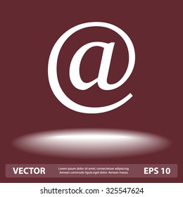 Email sign icon; vector illustration. Flat design style