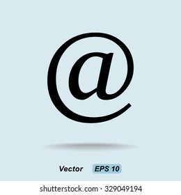 Email sign icon; vector illustration. Flat design style