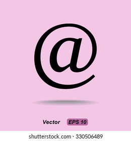 Email sign icon; vector illustration. Flat design style