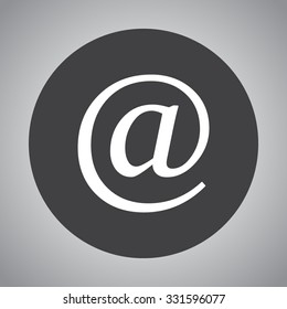 Email sign icon; vector illustration. Flat design style