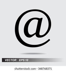 Email sign icon; vector illustration. Flat design style
