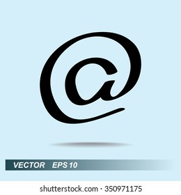 Email sign icon, vector illustration. Flat design style