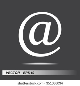 Email sign icon; vector illustration. Flat design style