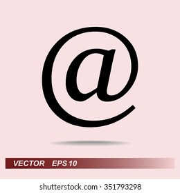 Email sign icon; vector illustration. Flat design style