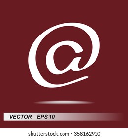 Email sign icon, vector illustration. Flat design style