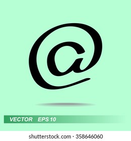 Email sign icon, vector illustration. Flat design style