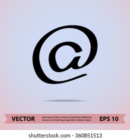 Email sign icon, vector illustration. Flat design style