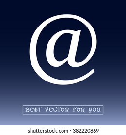 Email sign icon; vector illustration. Flat design style