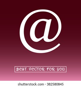 Email sign icon; vector illustration. Flat design style