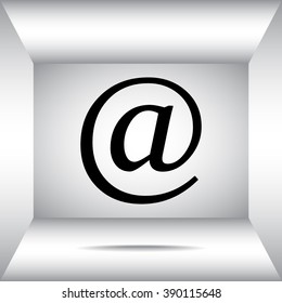 Email sign icon; vector illustration. Flat design style
