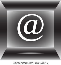 Email sign icon; vector illustration. Flat design style