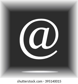 Email sign icon; vector illustration. Flat design style