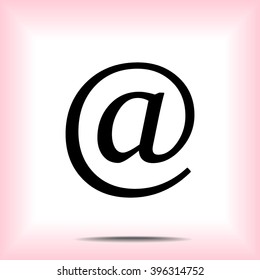 Email sign icon; vector illustration. Flat design style
