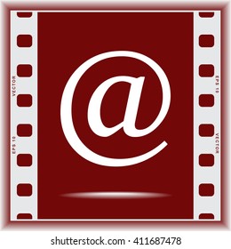 Email sign icon; vector illustration. Flat design style