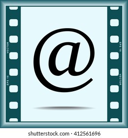 Email sign icon; vector illustration. Flat design style