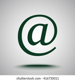 Email sign icon; vector illustration. Flat design style