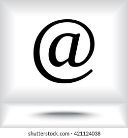 Email sign icon; vector illustration. Flat design style