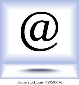 Email sign icon; vector illustration. Flat design style