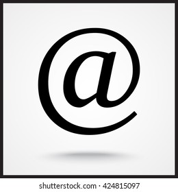 Email sign icon; vector illustration. Flat design style