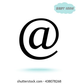 Email sign icon; vector illustration. Flat design style