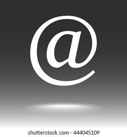 Email sign icon; vector illustration. Flat design style