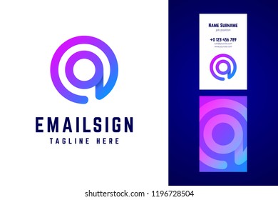 Email sign logo and business card template. Vector logotype for email, internet, social media marketing.