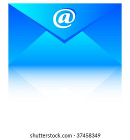 email sign on blue envelope