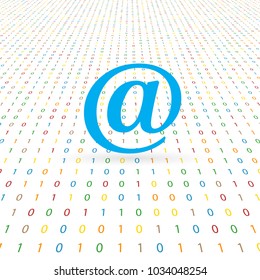 Email sign on a digital background. Vector illustration .