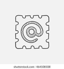 Email sign sketch icon for web, mobile and infographics. Hand drawn vector isolated icon.