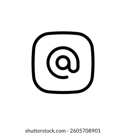 Email sign symbol inside rounded square. Perfect for use in web design, social media, and graphic design projects