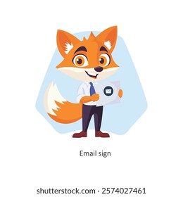 Email Sign vector character illustration. EPS 10 File
