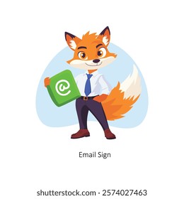 Email Sign vector character illustration. EPS 10 File