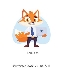 Email sign vector character illustration. EPS 10 File