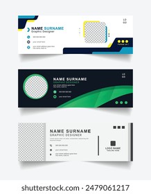 Email signature, banner template design, Elegant vector email footer design.